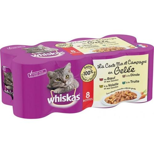 Boites La Carte Mer Et Campagne En Gelee Pour Chat Whiskas 8x500g Rakuten