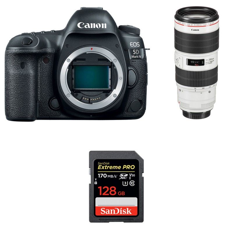 Canon EOS 5D Mark IV + EF 70 200mm f/ IS III USM + SanDisk Extreme PRO UHS I SDXC 170 MB/ Garantie - vue 2