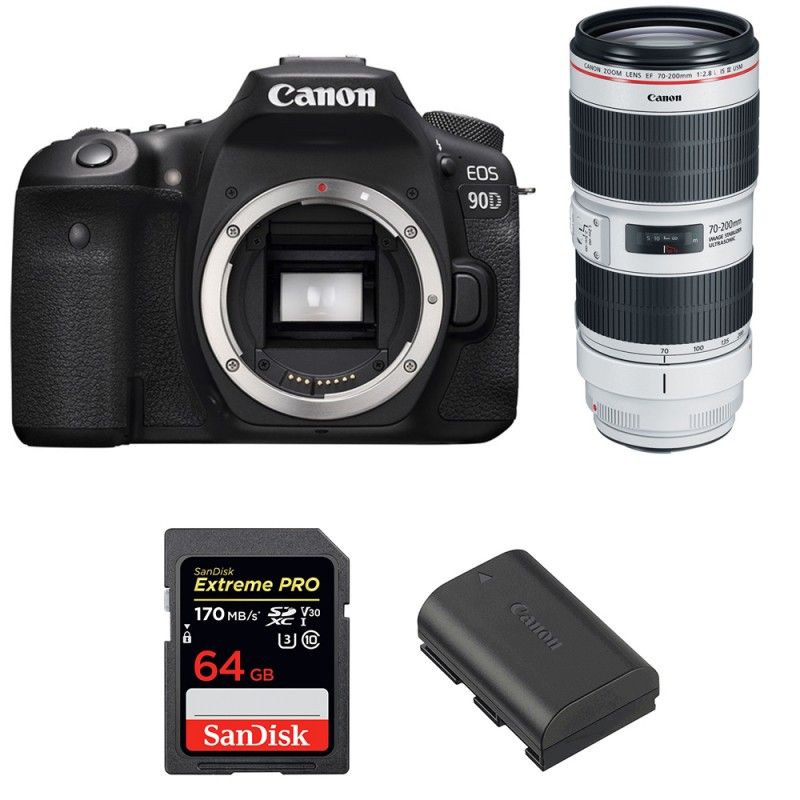 Canon EOS + EF 70 200mm f/ IS III USM + SanDisk Extreme PRO UHS I SDXC 170 MB/ + LP E6N Garantie