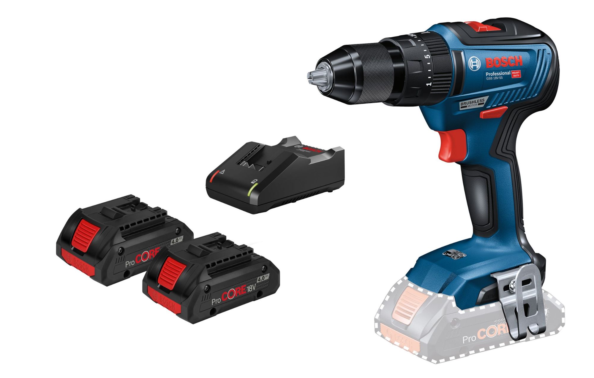 Bosch GSB 18V 55 Pro - vue 2