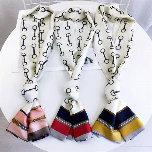 QYX 4 Pcs Femmes /Écharpe Maigre Longue Foulard En Soie Satin Mince Ruban Sac /À Main Will /Écharpe Cravate Foulard Bandana 90 CM Cadeau De Mode pour Dames