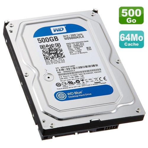 Disque Dur 500Go Sata 3.5" Western Digital Blue Wd5000Azlx-06U6Aa0 7200Rpm 32Mo