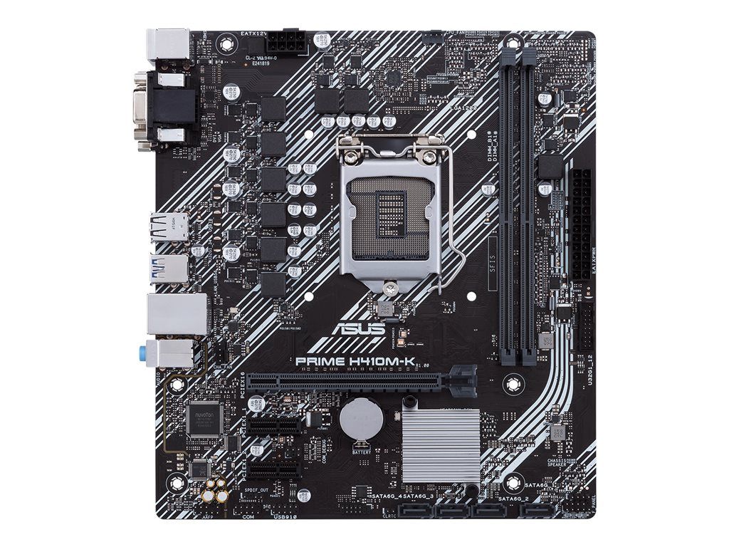 ASUS PRIME H410M-K - Carte-mère - micro ATX - Socket LGA1200 - H410 Chipset - USB 3.2 Gen 1 - Gigabit LAN - carte graphique embarquée (unité centrale requise) - audio HD (8 canaux)