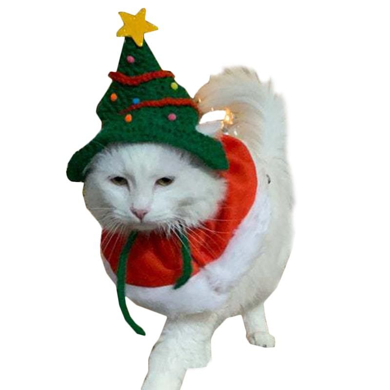 Vêtements De Noël Drôles Pour Chat Joli Chapeau D'arbre De Noël Pour Chat Costume De Fête De Nouvel An