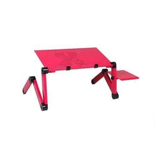 Bureau Ordinateur Portable Modulable 360° De 42 Cm X 26 Cm Pour Lit Avec Support Souris Rouge Hobby Tech