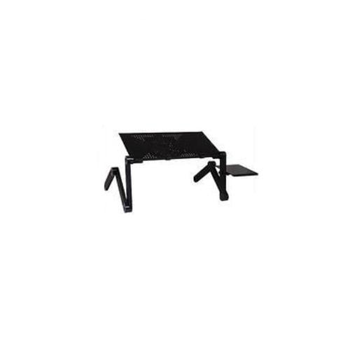Bureau Ordinateur Portable Modulable 360° De 48 Cm X 26 Cm Pour Lit Avec Support Souris Noir Hobby Tech