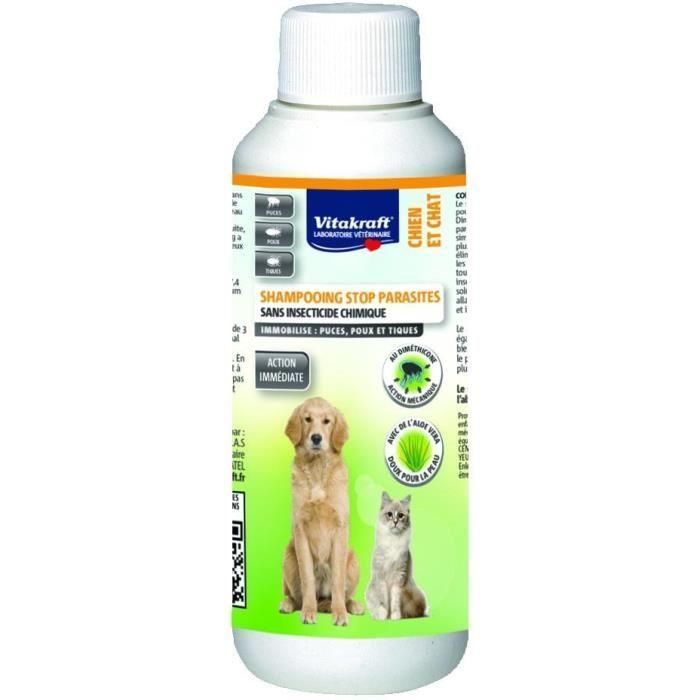 Comparer les prix de Vitakraft Shampooing Stop Parasites Dimethicone - Chien Et Chat - 200 Ml