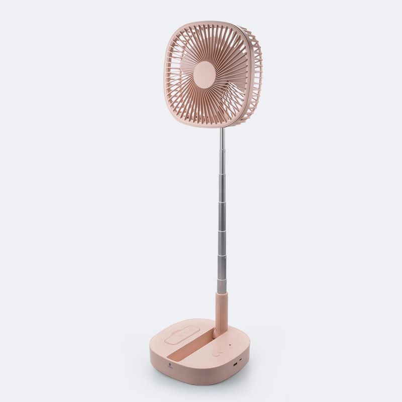 Mini Climatiseur Mobile Multifonctionnel Ventilateur sur pied Ultra Silencieux Ventilateur De Bureau Pliable Evolutif Avec USB Batterie Externe Power Bank Rose