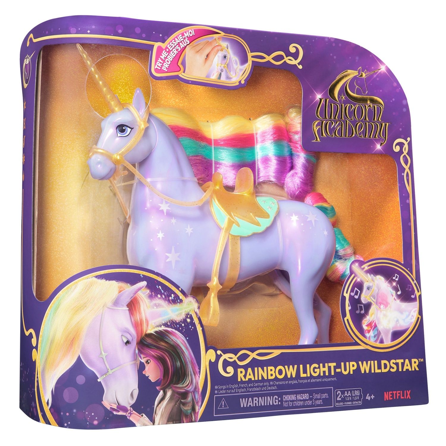 Poussette de poupée Spin master Licorne à fonctions Wildstar Unicorn Academy 28 cm - vue 2