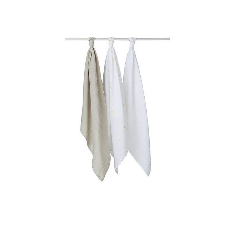 Babycalin - Lot De 3 Langes En Coton 70 X 70 Cm - Babycalin