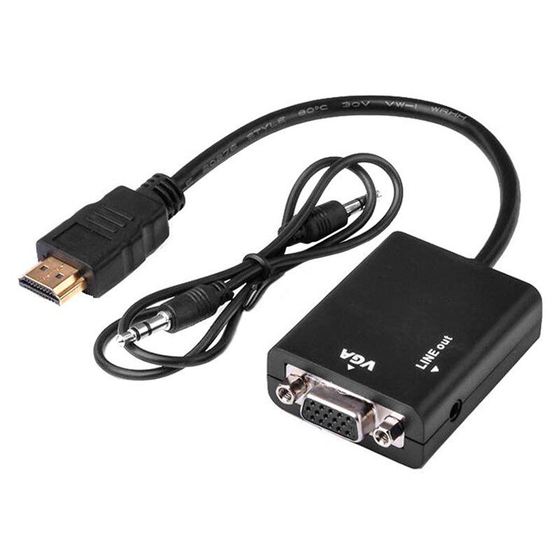 XM Câble adaptateur HDMI a VGA-prise Audio analogique numérique 3.5mm Negro Convertidor macho Hembra Tv Full HD