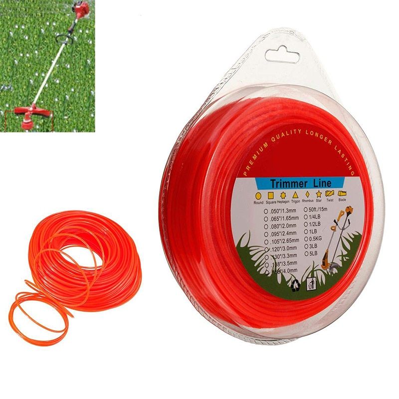 XM Outils de jardin 2.4mm X 1LB tonte ligne en Nylon rond/carré débroussailleuse coupe-fil coupe-herbe fil Long rouleau fil de tonte