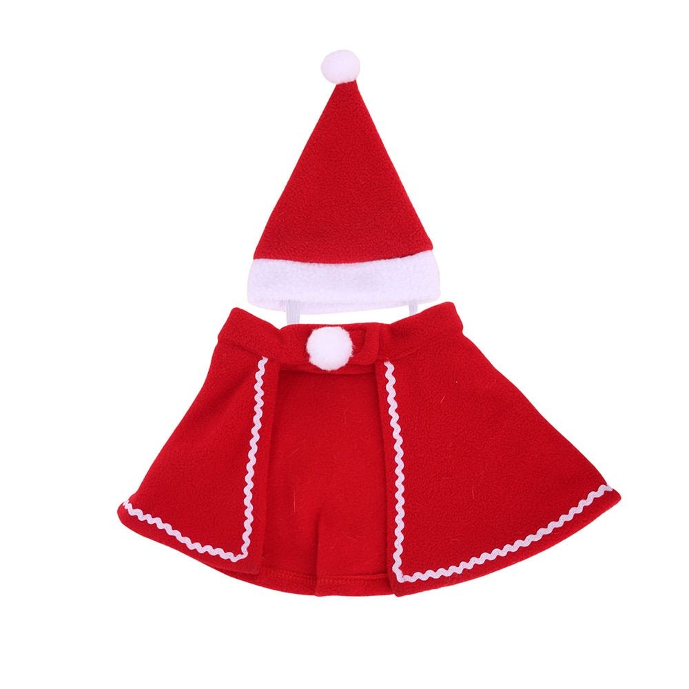 Xm Noël Chien Vêtements Décorations Habiller Chiot Teddy Cape Chapeau Robe Manteau Manteau Chapeau