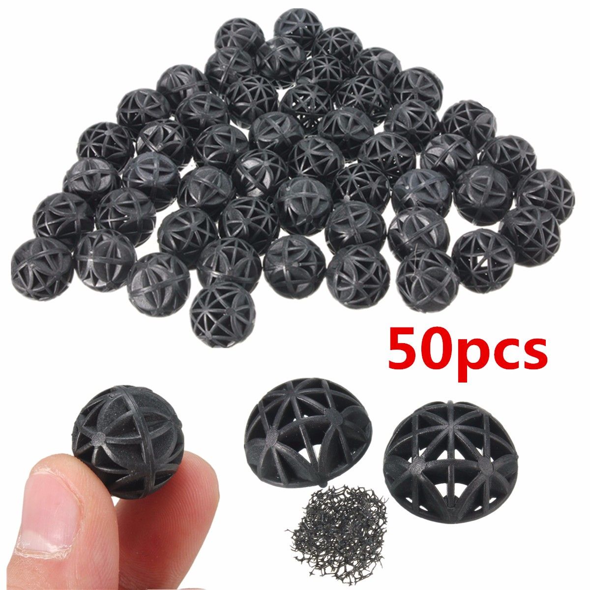 Xm Boule De Culture De Bactéries Aquatiques 50 Pièces 16mm Boule De Culture De Bactéries Aquatiques Pour Aquarium Filtre De Réservoir De Poissons Boule Biologique Média Filtrant