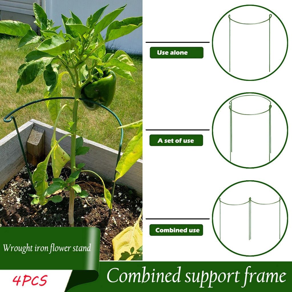 4 pièces porte-plante horticole porte-anneau porte-plante de jardin outil de jardinage Cages & Supports tomate concombre étagère # T2