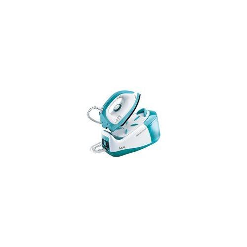 Aeg Quicksteam Dbs 3340 centrale Vapeur (2350 w, équivalent 4 bar, Vapeur Jusqu'à 100 g, Chauffe Super Rapidement, Remplissable à Tout Moment, Arrêt Automatique) Turquoise/blanc