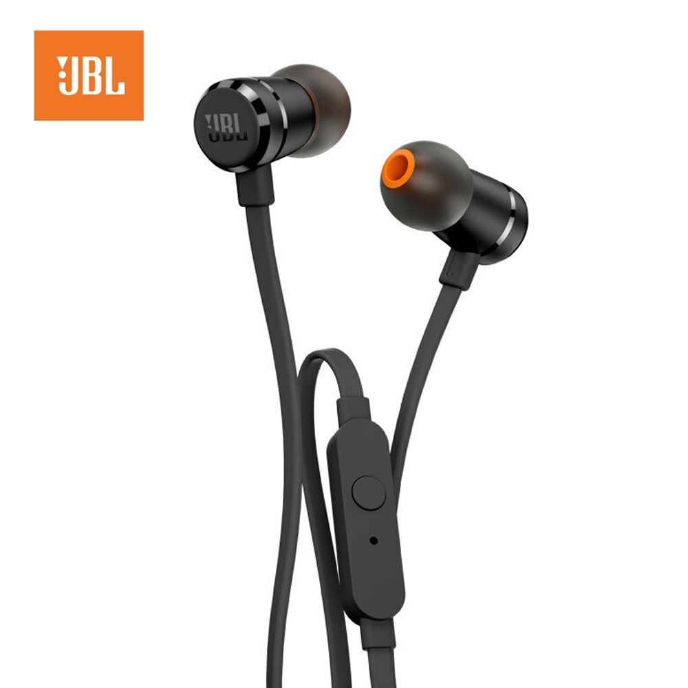 JBL T290 3.5mm filaire intra-auriculaires Casque Stéréo Musique Casque Basse dynamique Écouteur One Button Télécommande mains libres avec microphone