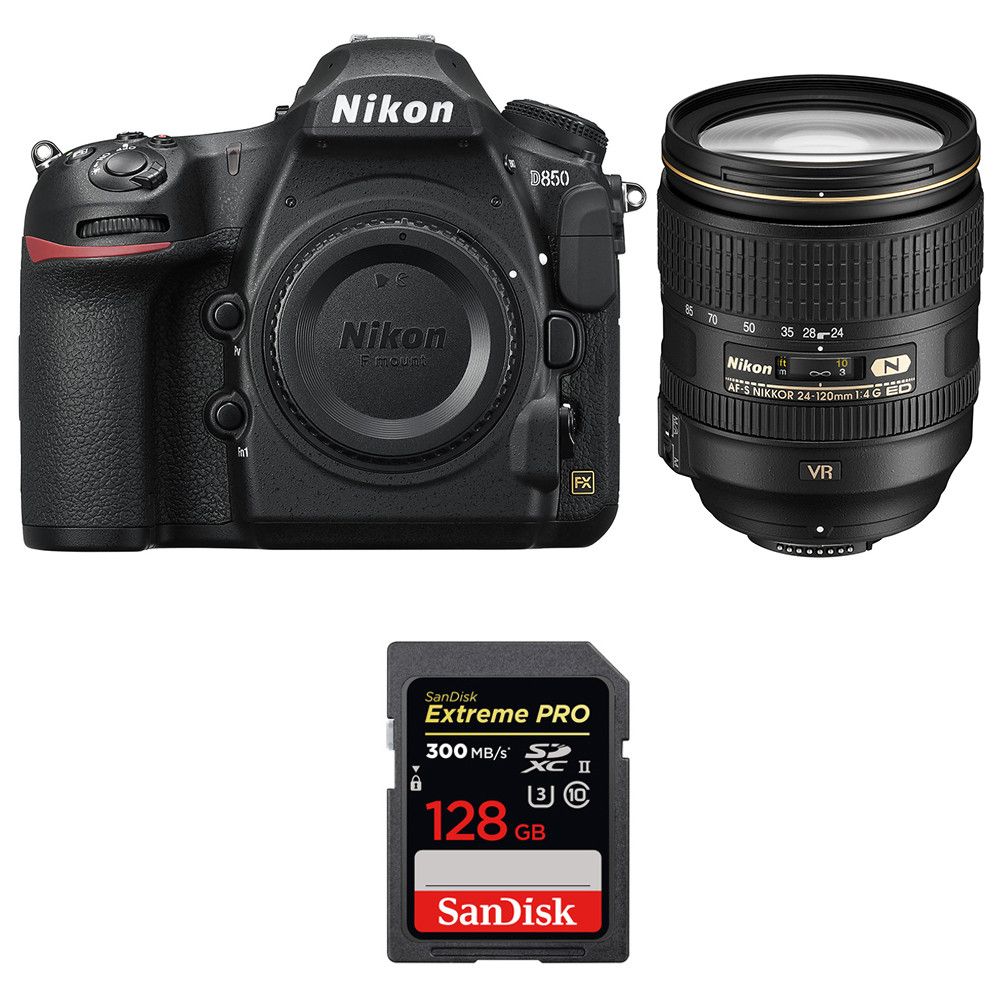 Nikon D850 + 24 120mm F4 G ED VR + SanDisk Extreme PRO UHS II SDXC 300MB/ Garantie