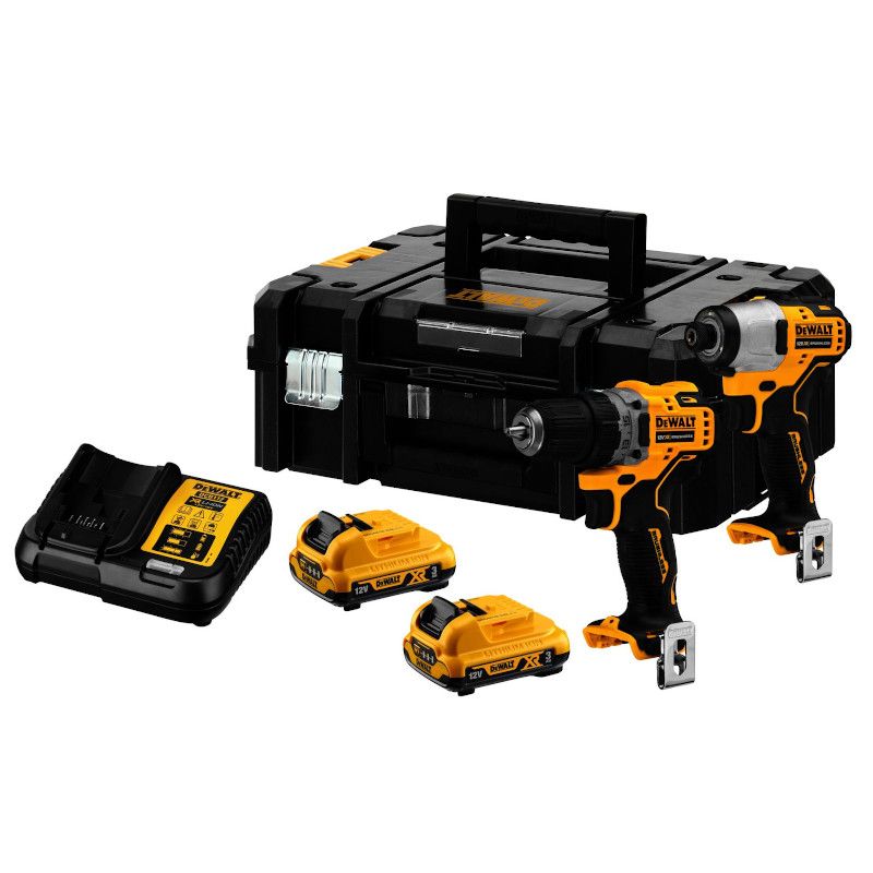 DeWALT Jeu de tournevis sans fil 2x Batteries Chargeur rapide DCK2110L2T QW