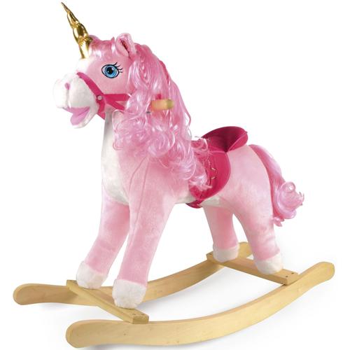 licorne a bascule rose