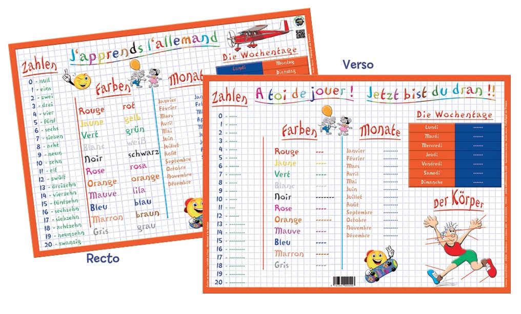 Permanent Mixte Sous Main Allemand Set Table Educat