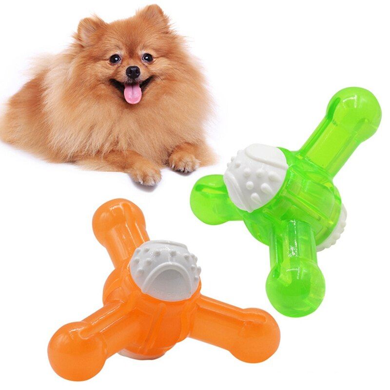 Jouet Chien Chien En Caoutchouc Jouet Chiens Entraînement Jouets À Mâcher Piquage Chien Interactif Résistance Au Son Dents Molaires