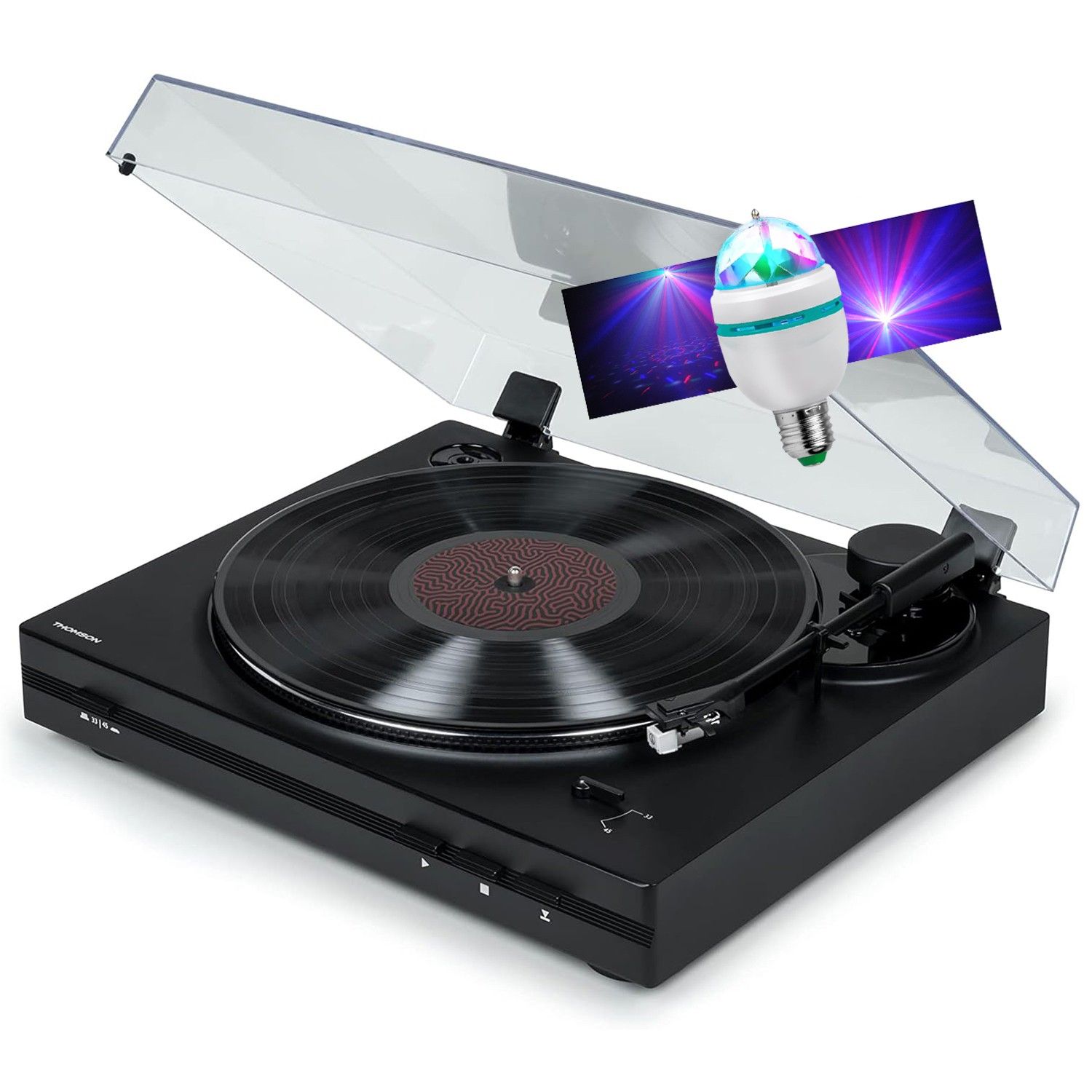 Tourne Disque vinyle Thomson TT350 3345 trs Lectureretour du bras automatique Jeu de Lumière OVNI couleurs LED - vue 3