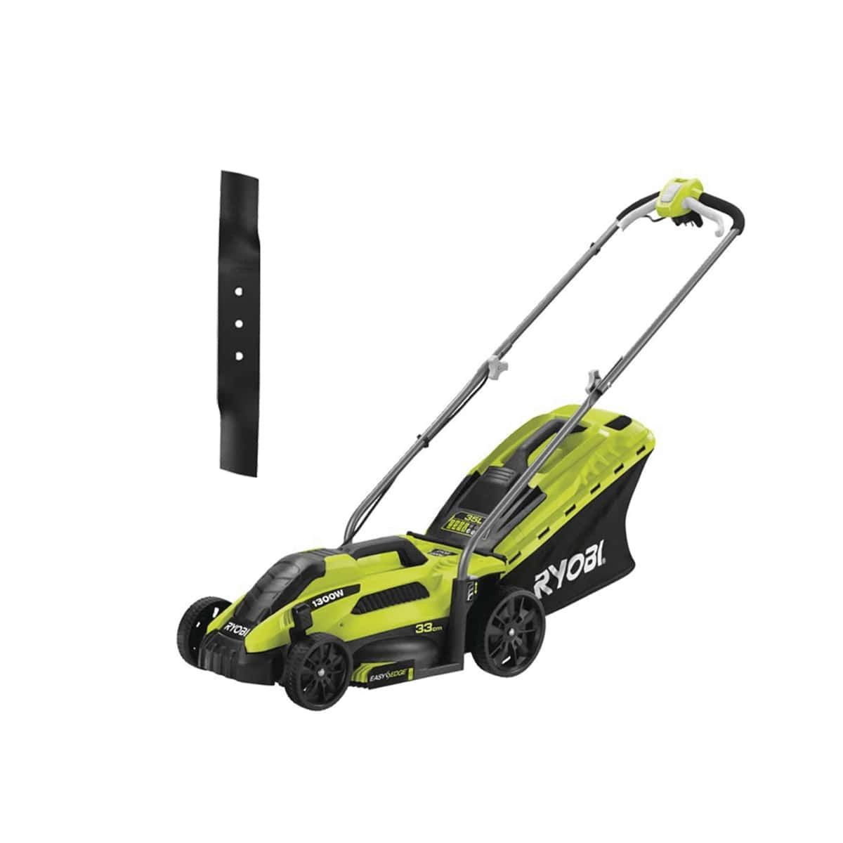 Pack RYOBI Tondeuse électrique Coupe 33cm RLM13E33S Lame de tondeuse électrique 33cm RAC420