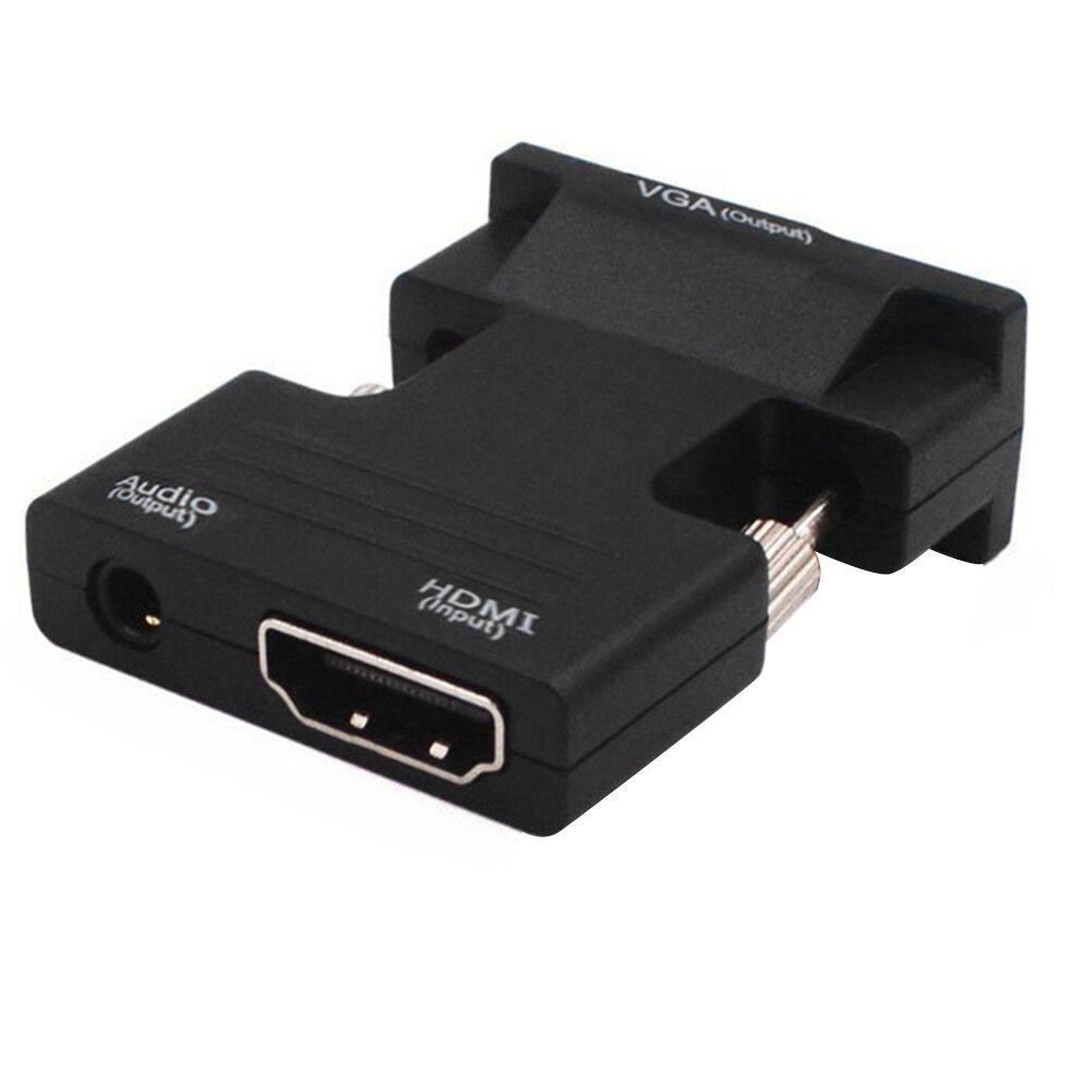 Convertisseur HDMI femelle vers VGA mâle avec adaptateur Audio compatible convertisseur de sortie de Signal 1080P avec câbles Audio