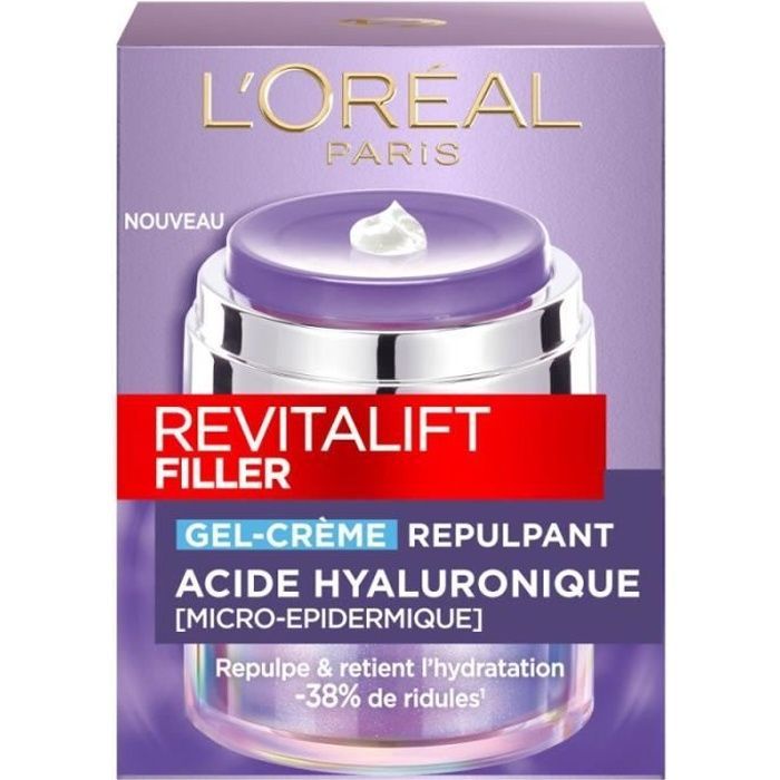 Soin Visage Gel Crème Repulpant Acide Hyaluronique Revitalift Filler 'oreal Paris Le Pot De 50ml - vue 2
