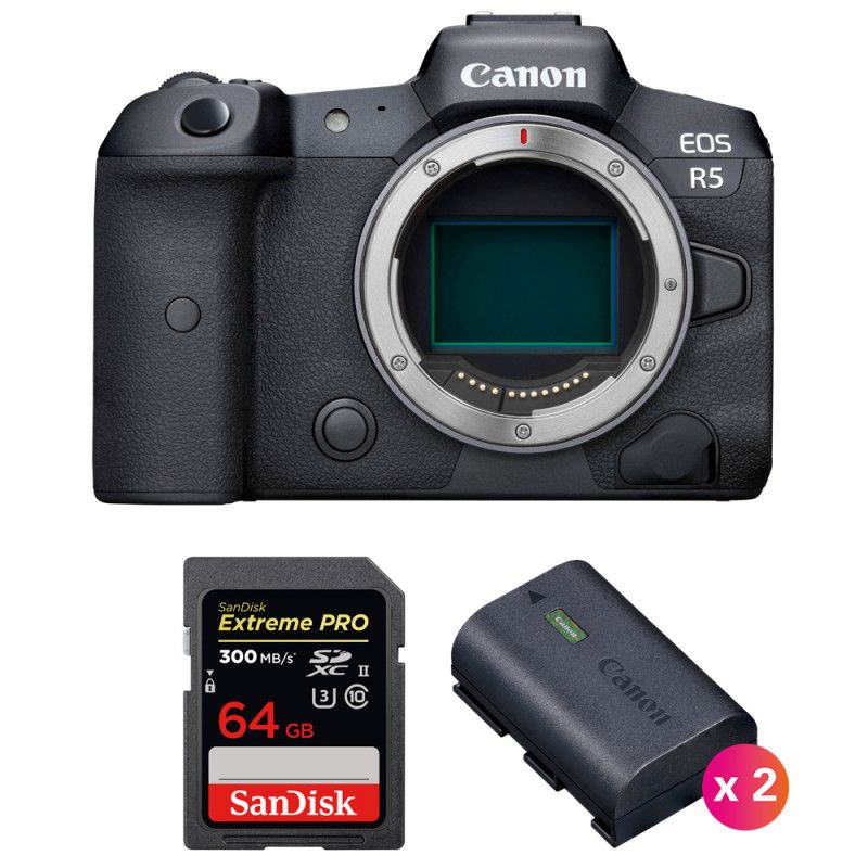 Canon EOS R5 Nu + SanDisk Extreme PRO UHS II SDXC 300 MB/ + 2 Canon LP E6NH - vue 3