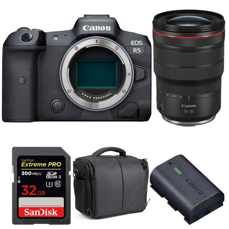 Canon EOS R5 + RF 15-35mm f/2.8L IS USM + SanDisk 32GB UHS-II SDXC 300 MB/s + Canon LP-E6NH + Sac