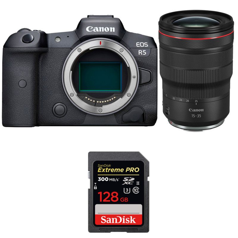 Canon EOS R5 + RF 15 35mm f/ IS USM + SanDisk Extreme PRO UHS II SDXC 300 MB/ - vue 3