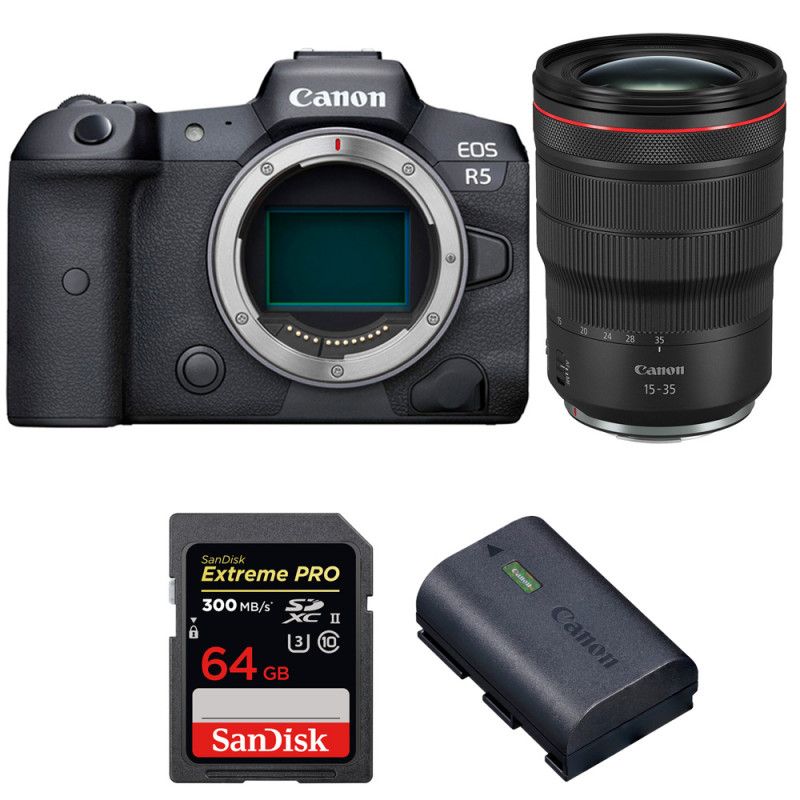 Canon EOS R5 + RF 15 35mm f/ IS USM + SanDisk Extreme PRO UHS II SDXC 300 MB/ + Canon LP E6NH - vue 3