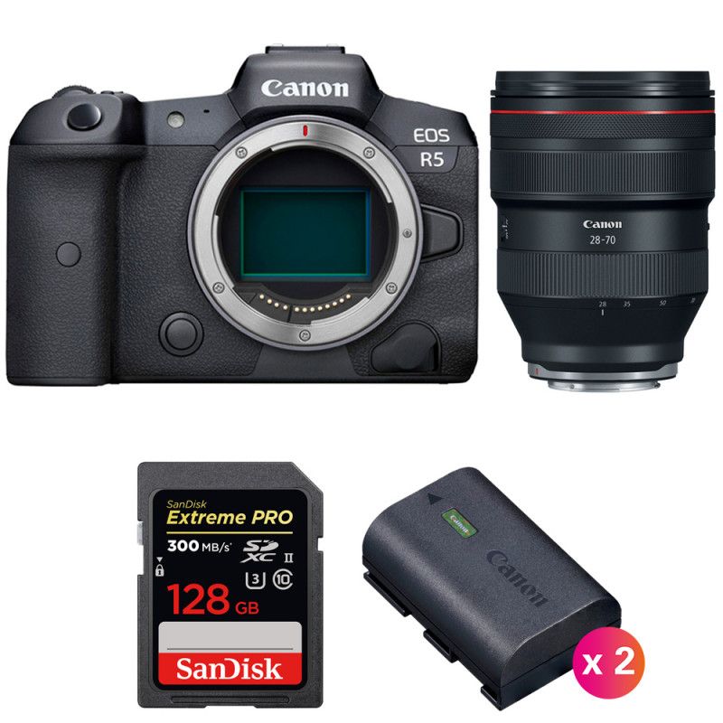 Canon EOS R5 + RF 28 70mm f/ USM + SanDisk Extreme PRO UHS II SDXC 300 MB/ + 2 Canon LP E6NH