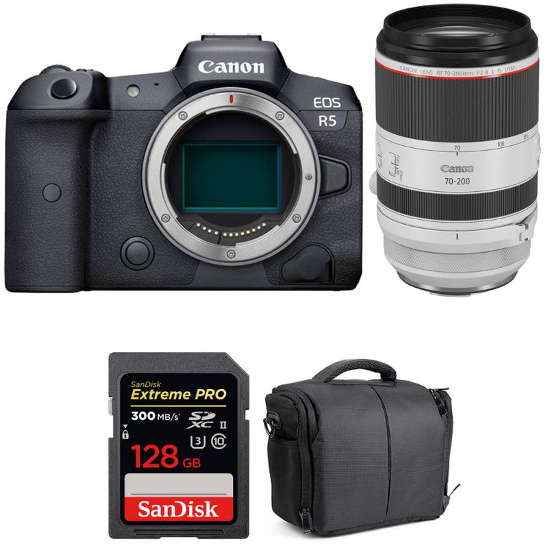 Canon EOS R5 + RF 70 200mm f/ IS USM + SanDisk Extreme PRO UHS II SDXC 300 MB/ + Sac - vue 2