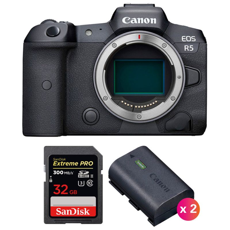 Canon EOS R5 Nu + SanDisk Extreme PRO CFexpress Type B + 2 Canon LP E6NH - vue 3
