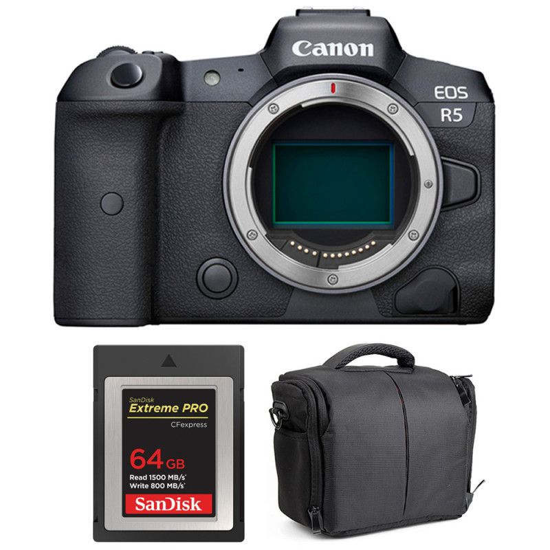 Canon EOS R5 Nu + SanDisk Extreme PRO CFexpress Type B + Sac - vue 2