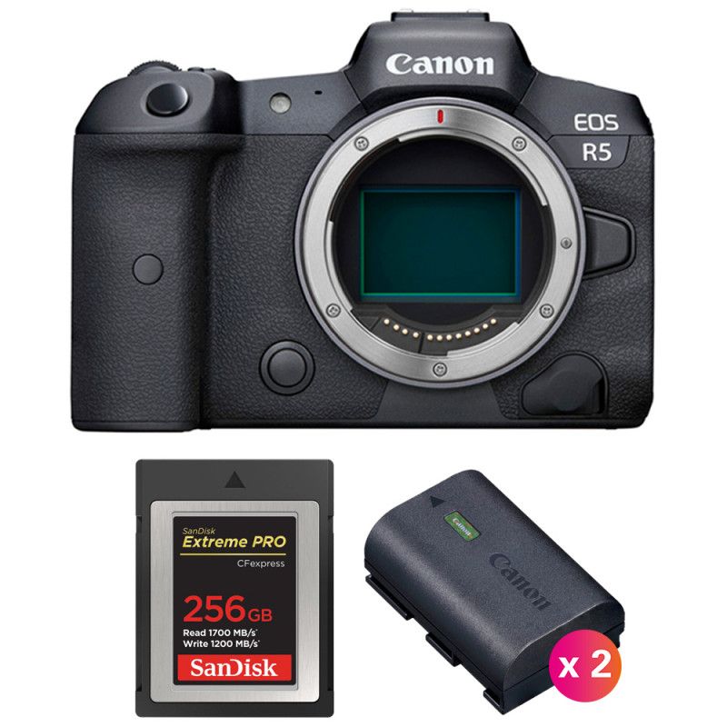 Canon EOS R5 Nu + SanDisk Extreme PRO CFexpress Type B + 2 Canon LP E6NH - vue 4