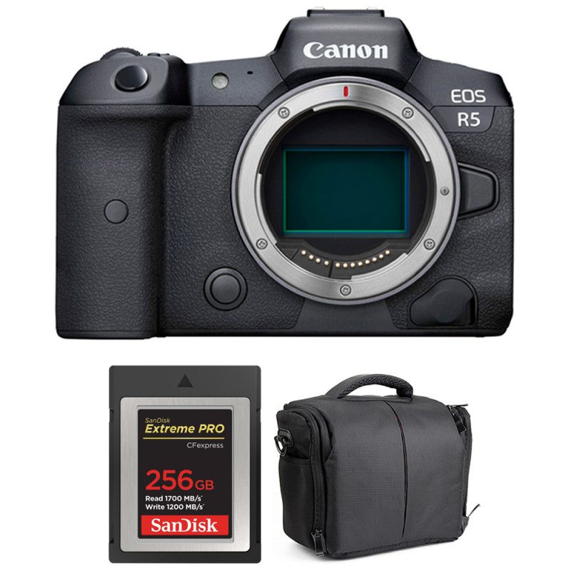 Canon EOS R5 Nu + SanDisk Extreme PRO CFexpress Type B + Sac - vue 3