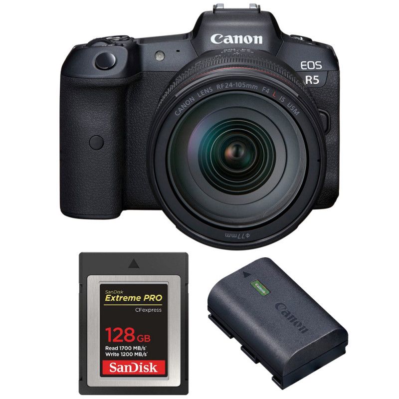 Canon EOS R5 + RF 24 105mm f/ IS USM + SanDisk Extreme PRO CFexpress Type B + Canon LP E6NH