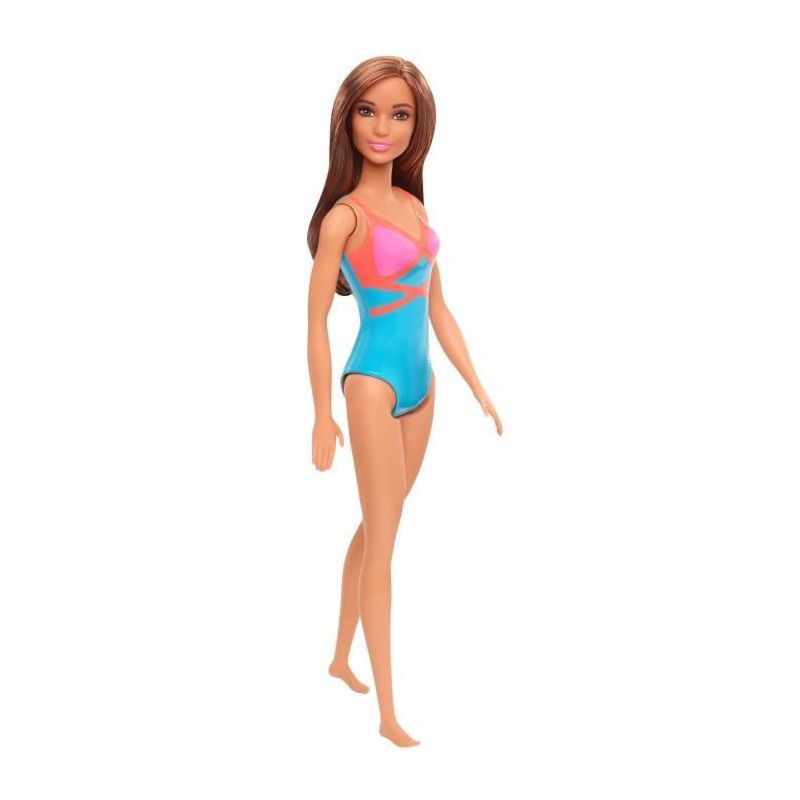 Barbie Plage Maillot De Bain Bleu, Rose Et Orange