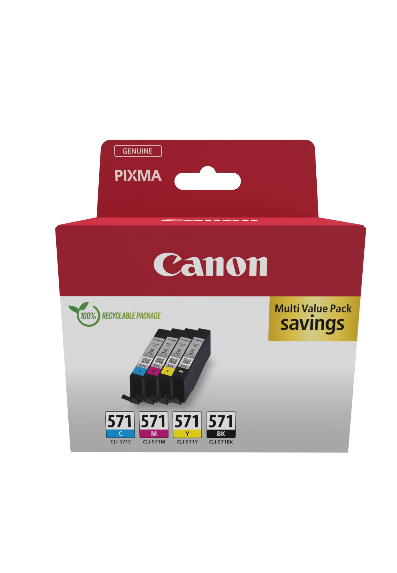 Pack De 4 Cartouches + Couleur Canon Cli 571 C Y Bk Canon - vue 5