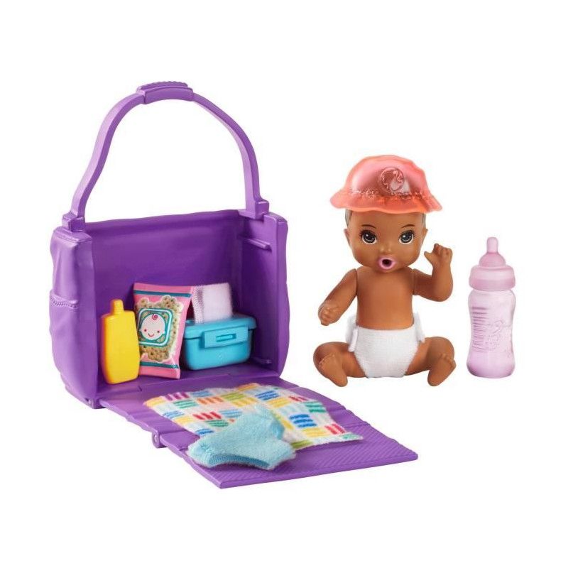 Barbie Bébé Et Accessoires De Toilette Ghv86 Coffret Poupée Mannequin Et +