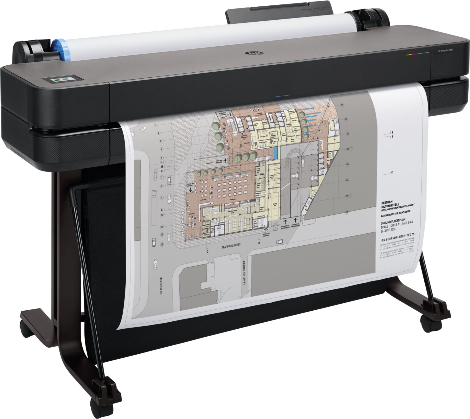 HP DesignJet T630 - 36 pouces imprimante grand format - couleur - jet d'encre - A0, ANSI D, Rouleau (91,4 cm x 45,7 m) - 2 400 x 1 200 ppp - jusqu'à 0.5 min/page (mono) / jusqu'à 0.5 min/page (couleur)