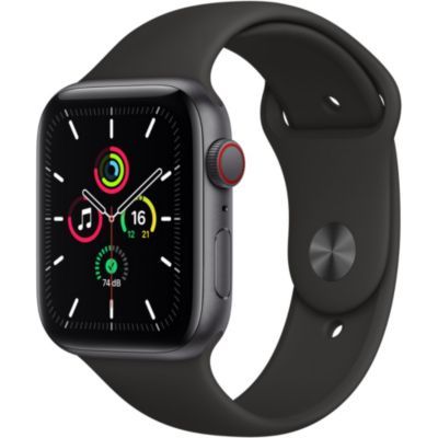 Apple Watch SE (GPS + Cellular) - Boitier 44 mm aluminium gris avec bracelet sport noir