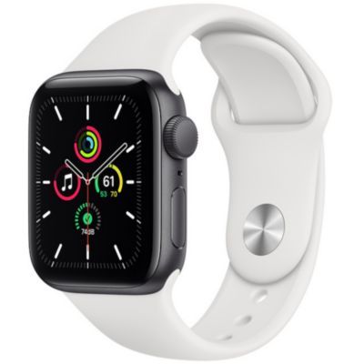 Apple Watch SE (GPS) - Boitier 40 mm aluminium argent avec bracelet sport blanc