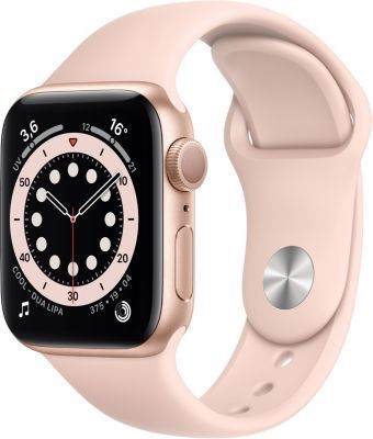 Apple Watch Series 6 (GPS) - Boitier 44 mm aluminium or avec bracelet sport rose