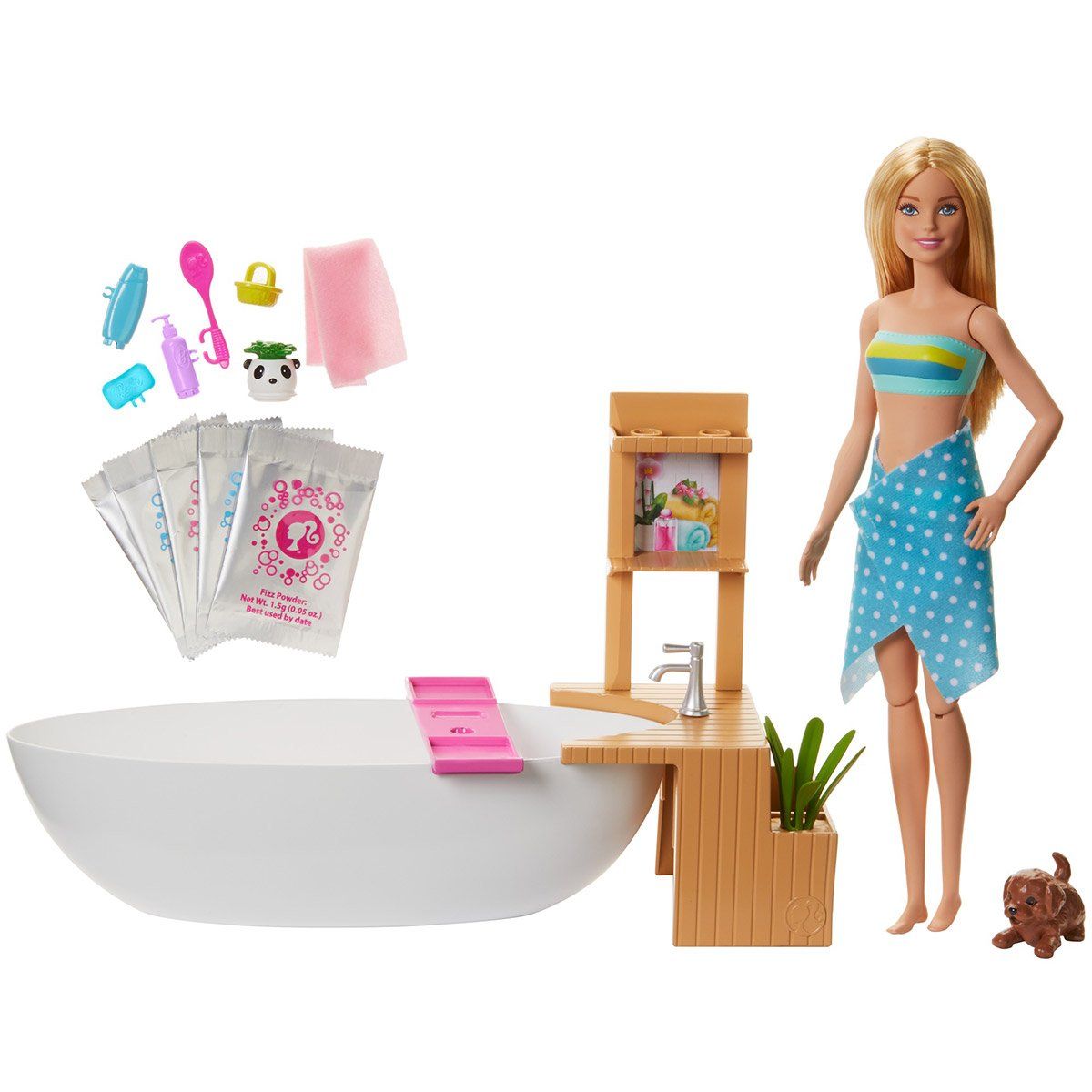 Barbie Coffret Bain Coloré avec Poupée
