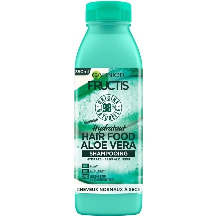 Garnier fructis hair food shampooing hydratant aloe vera cheveux secs 350ml - vue 2